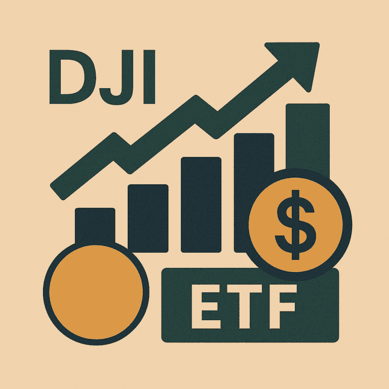다우 지수 ETF 개념을 시각적으로 표현한 일러스트 이미지